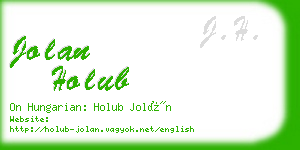 jolan holub business card